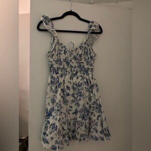 Floral Blue and White Dress